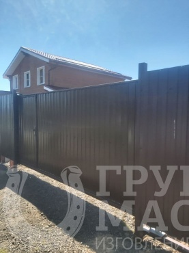 Ворота механические со встроенной калиткой