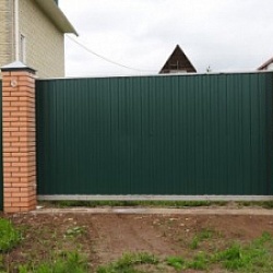Откатные ворота из профнастила