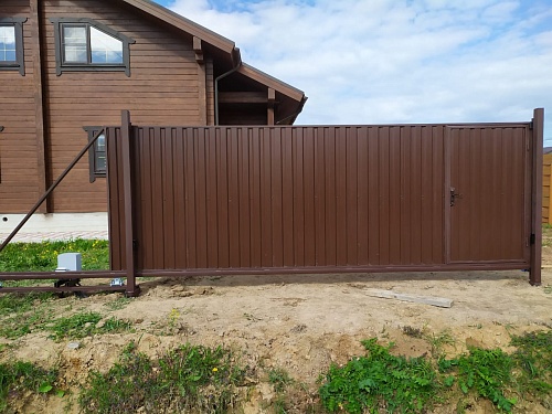 Ворота 5*2 с калиткой и приводом